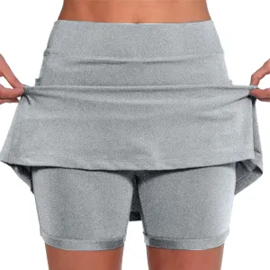 Women's Mini Tennis Skirt with Shorts Athletic Workout Lounge Golf Skorts Trendy Summer Gym Biker Cycling Shorts