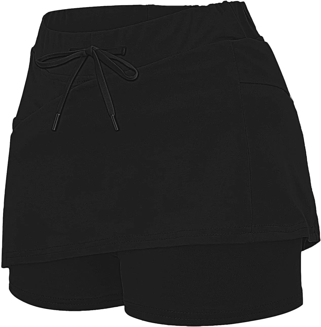 Women's Mini Tennis Skirt with Shorts Athletic Workout Lounge Golf Skorts Trendy Summer Gym Biker Cycling Shorts
