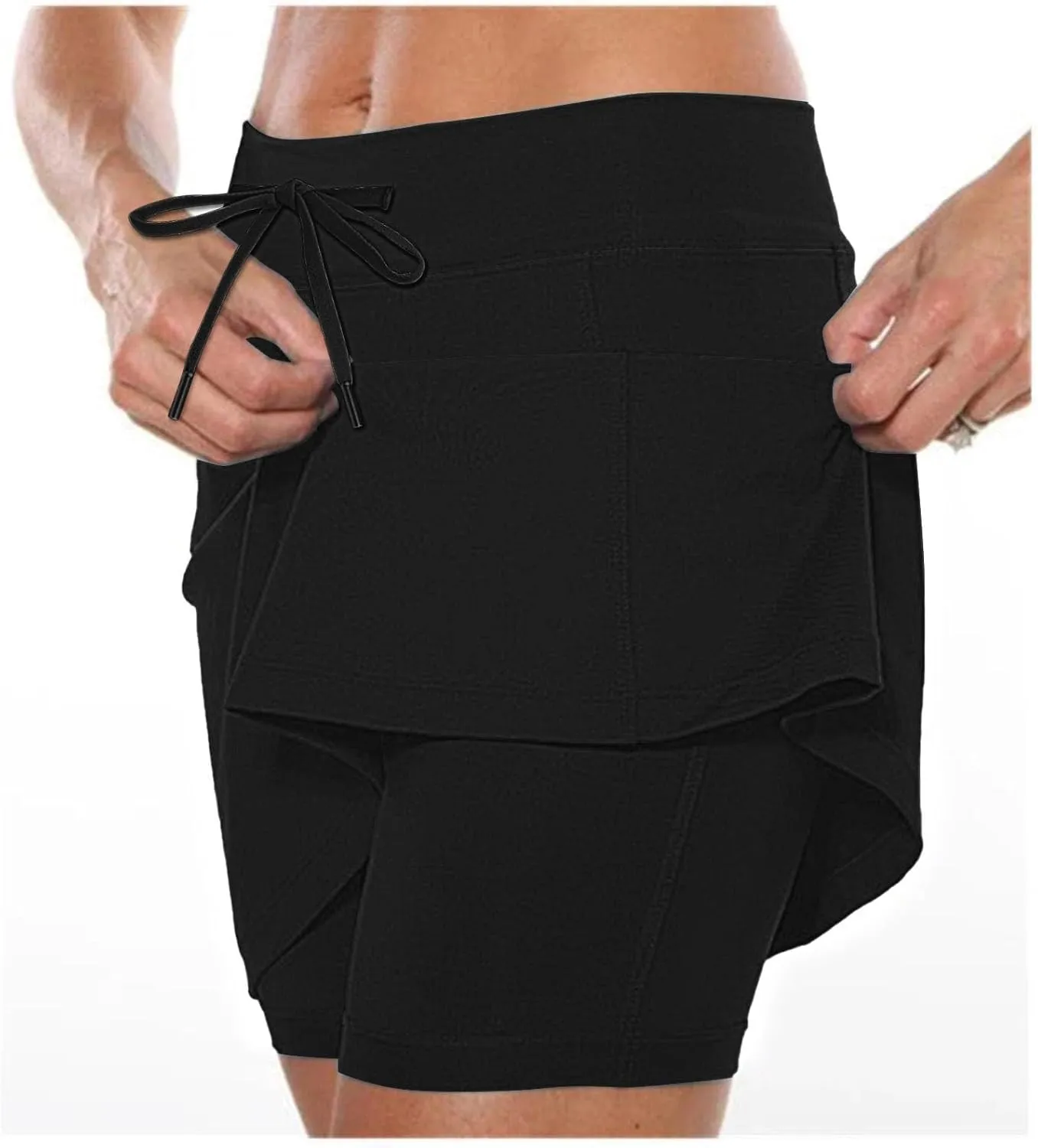 Women's Mini Tennis Skirt with Shorts Athletic Workout Lounge Golf Skorts Trendy Summer Gym Biker Cycling Shorts