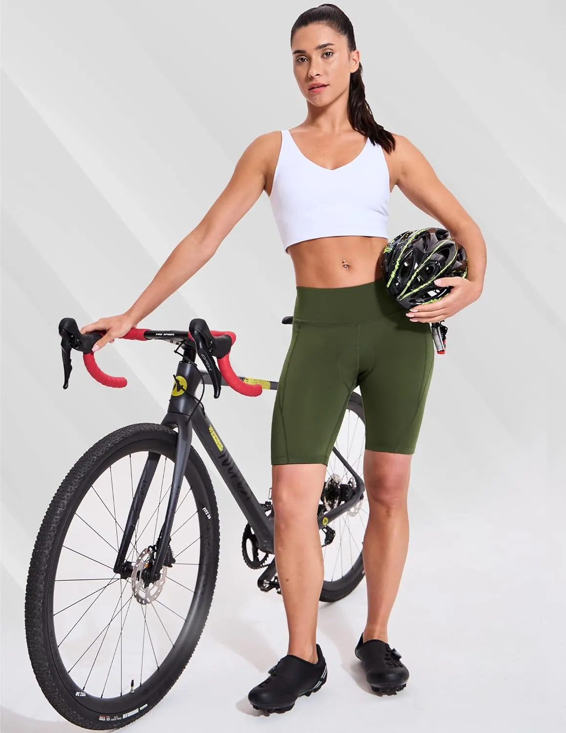 Womens Padded Bike Shorts 4D Padding Cycling Shorts with Zipper Pocket Riding Bicycle Cycle Road Biking Underwear