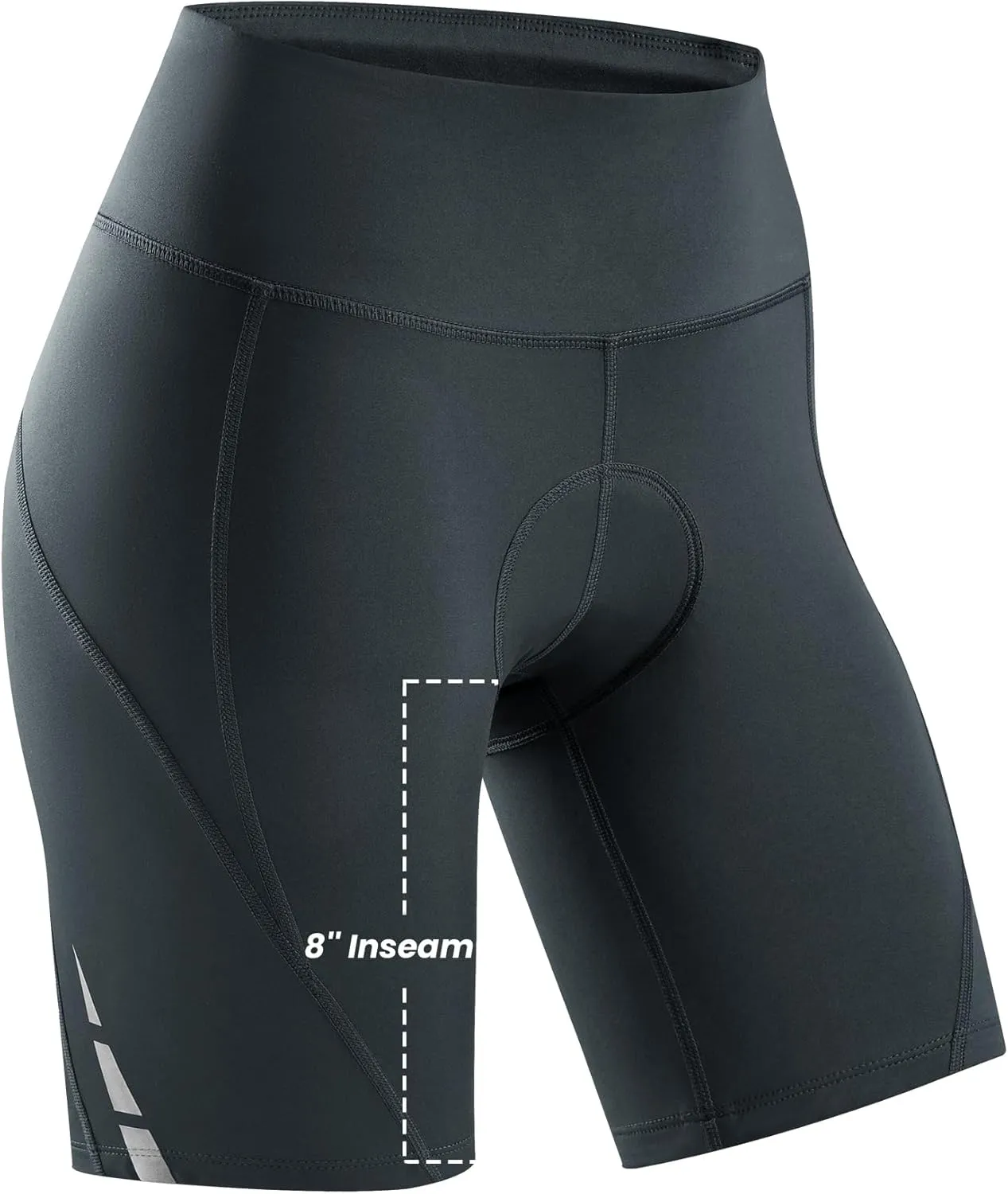 Womens Padded Bike Shorts 4D Padding Cycling Shorts with Zipper Pocket Riding Bicycle Cycle Road Biking Underwear