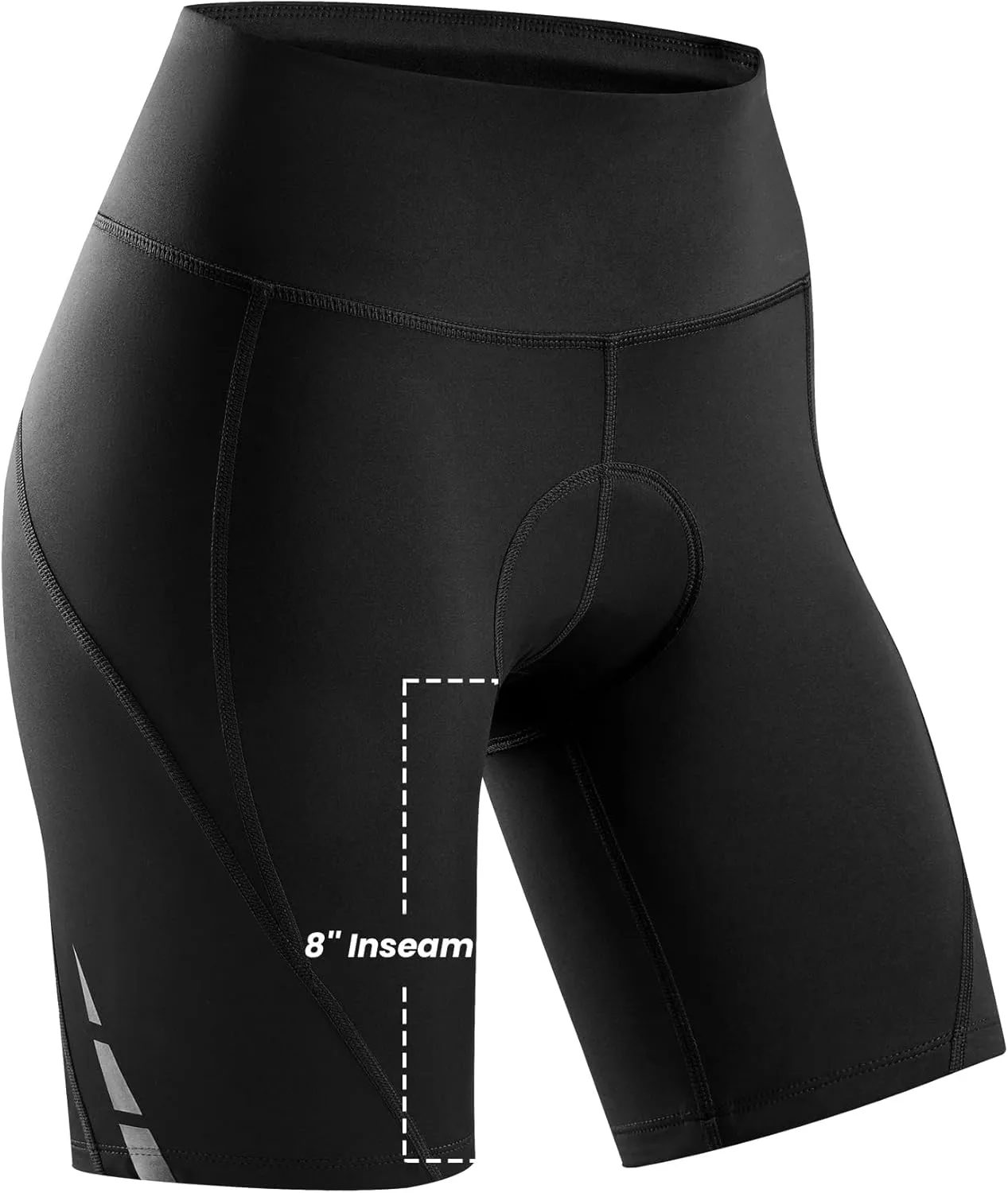 Womens Padded Bike Shorts 4D Padding Cycling Shorts with Zipper Pocket Riding Bicycle Cycle Road Biking Underwear