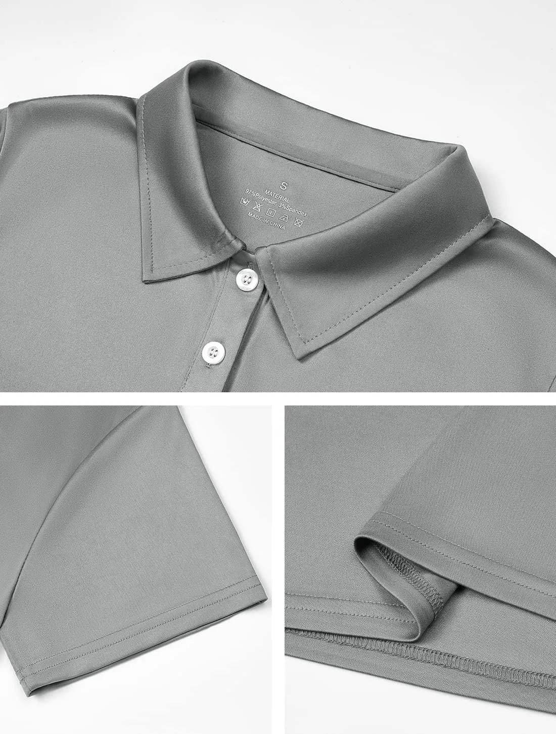Women's Polo Tee Dry Fit Golf Shirt Moisture Wicking Short Sleeve Sport Activewear Golf Polo Tops Collar with Buttons Workout
