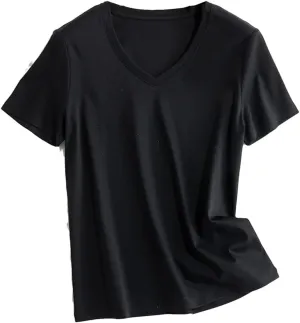 Women's Summer Satin Camisole Tank Tops Female Casual Short Sleeve T-Shirt Womens Soft Basic Tee