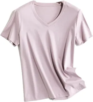 Women's Summer Satin Camisole Tank Tops Female Casual Short Sleeve T-Shirt Womens Soft Basic Tee
