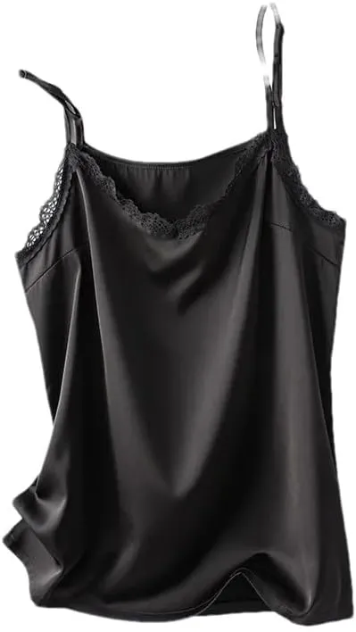 Womens Summer V-Neck Camisole Silk Camis Women's Sexy Bottoming Shirt Sleeveless Top Silk Camisole Women Shirt