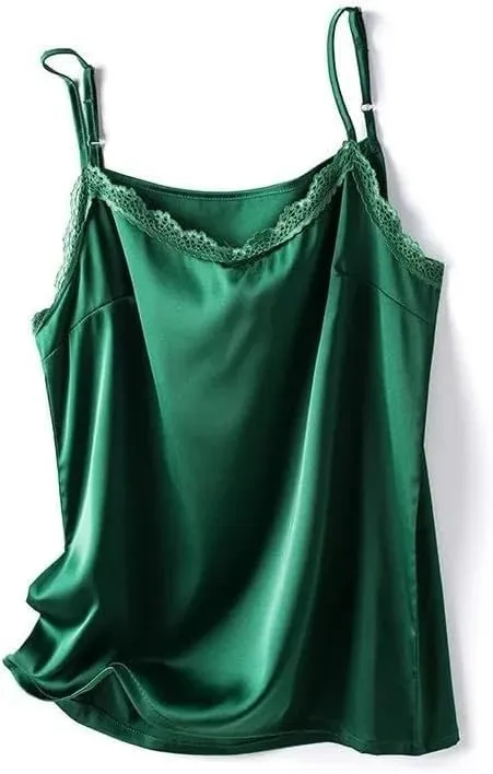 Womens Summer V-Neck Camisole Silk Camis Women's Sexy Bottoming Shirt Sleeveless Top Silk Camisole Women Shirt