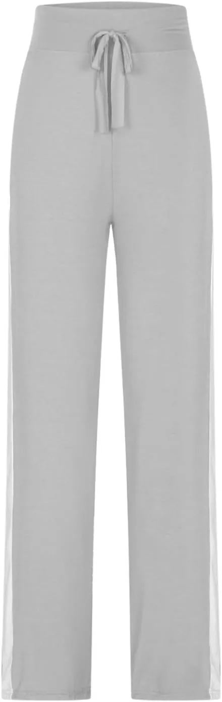 Women's Sweatpant Yoga Leggings Side Striped High Waist Stretch Slim Comfy Jogger Gym Sport Workout Pants Trousers