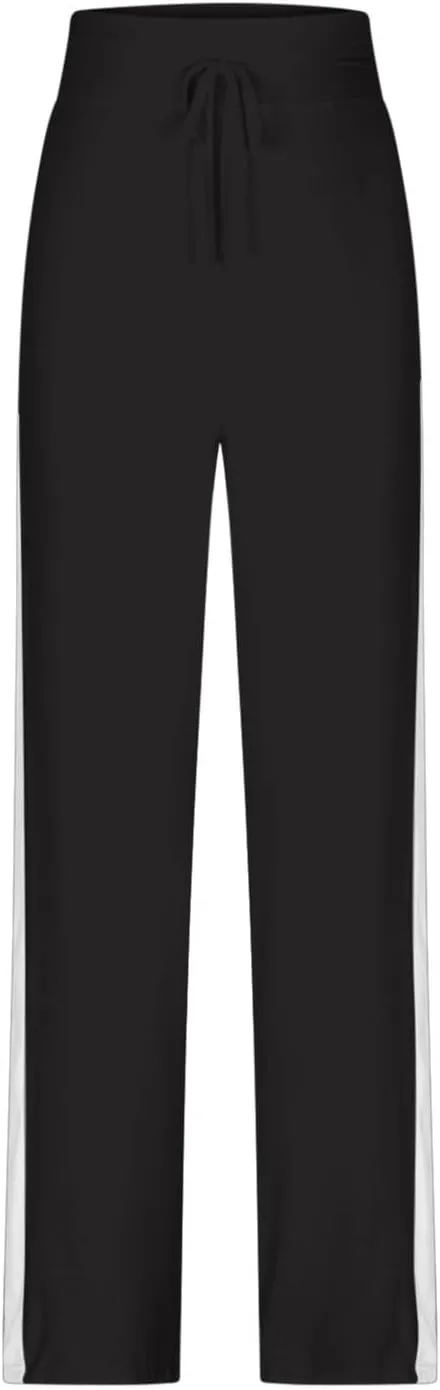 Women's Sweatpant Yoga Leggings Side Striped High Waist Stretch Slim Comfy Jogger Gym Sport Workout Pants Trousers
