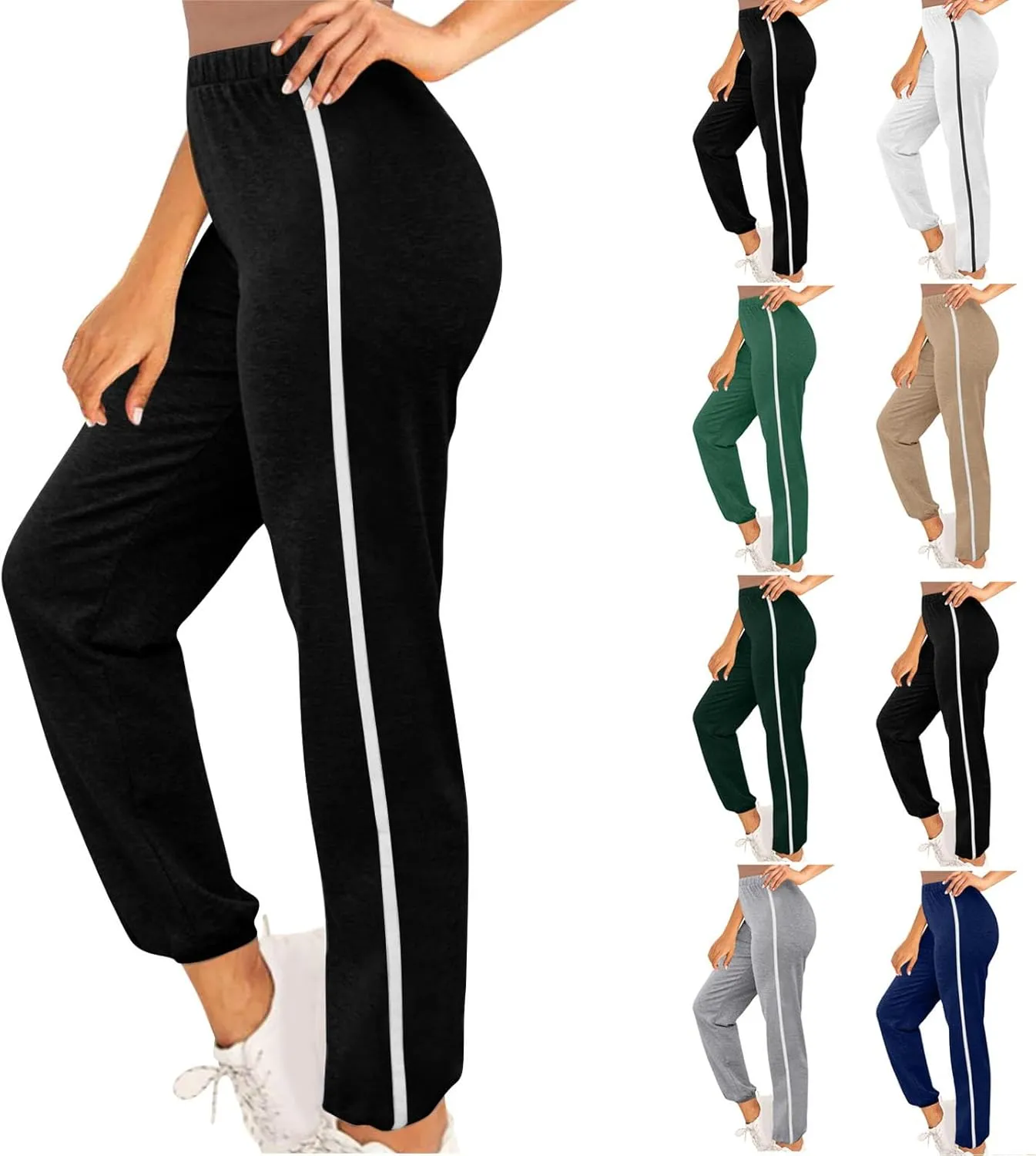 Women's Sweatpants Workout Joggers Elastic High Waisted Pants Hiking Jogging Pants Plus Size Sweatpants with Pockets