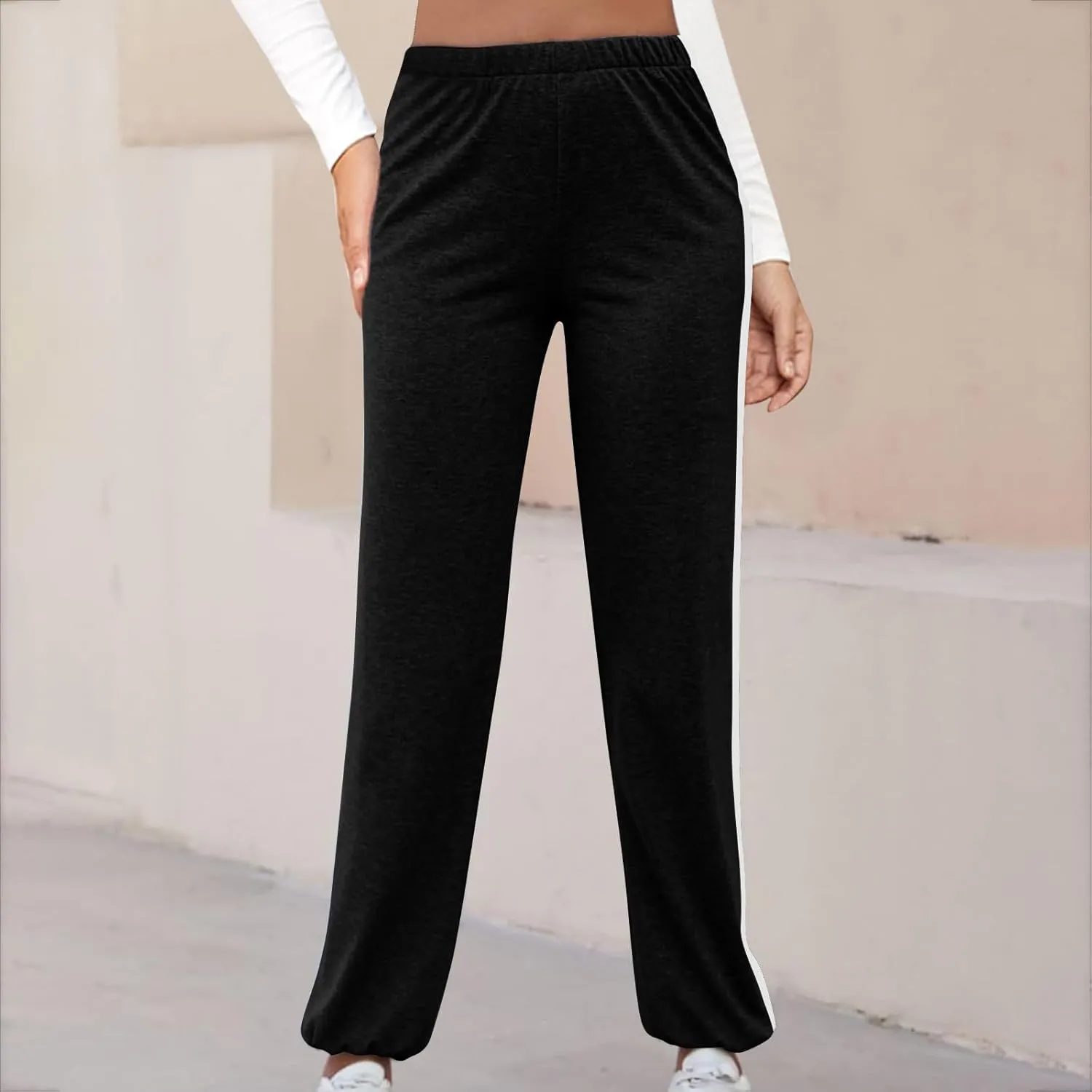Women's Sweatpants Workout Joggers Elastic High Waisted Pants Hiking Jogging Pants Plus Size Sweatpants with Pockets