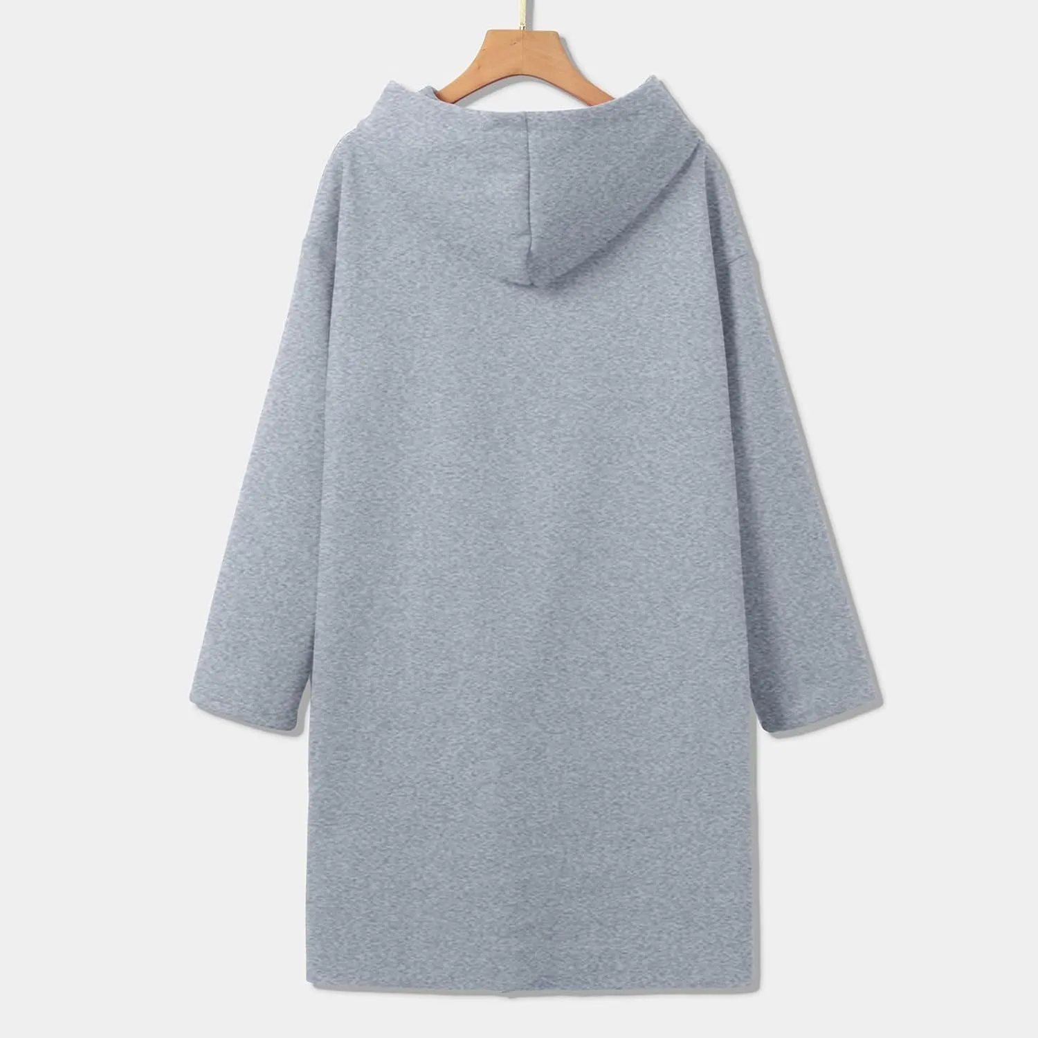 Women's Trench Coat Elegant Plain Long Sleeve Zip Up Winter Jacket Lapel Fuzzy Fleece Casual Solid Color Jackets
