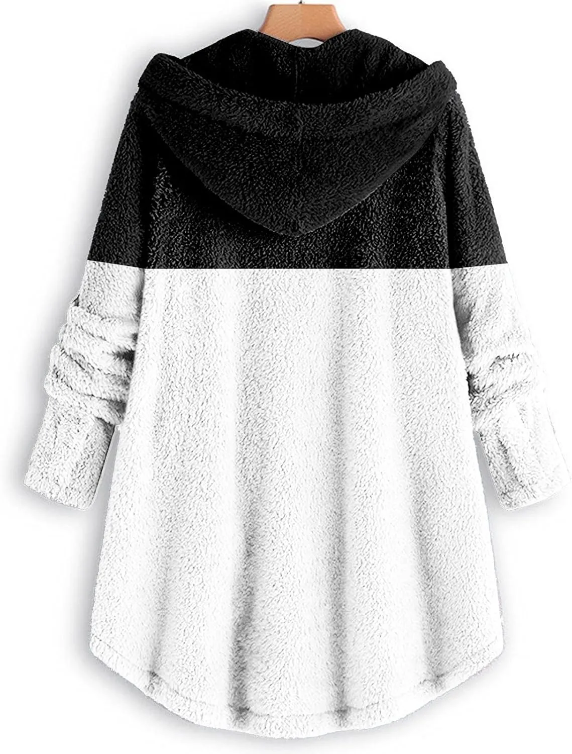 Womens Winter Jacket Coats Button Hem Plus Size Hoodie Top Sweater Blouse Thermal Sweatshirt Outerwear Women