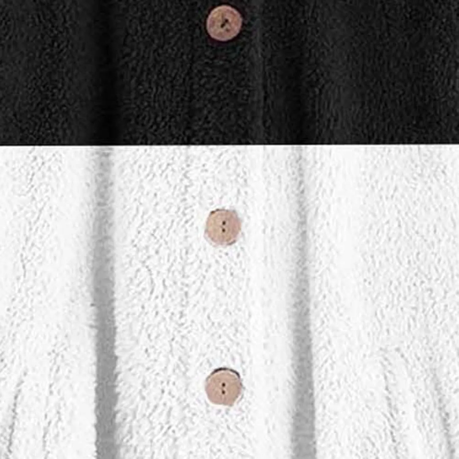 Womens Winter Jacket Coats Button Hem Plus Size Hoodie Top Sweater Blouse Thermal Sweatshirt Outerwear Women