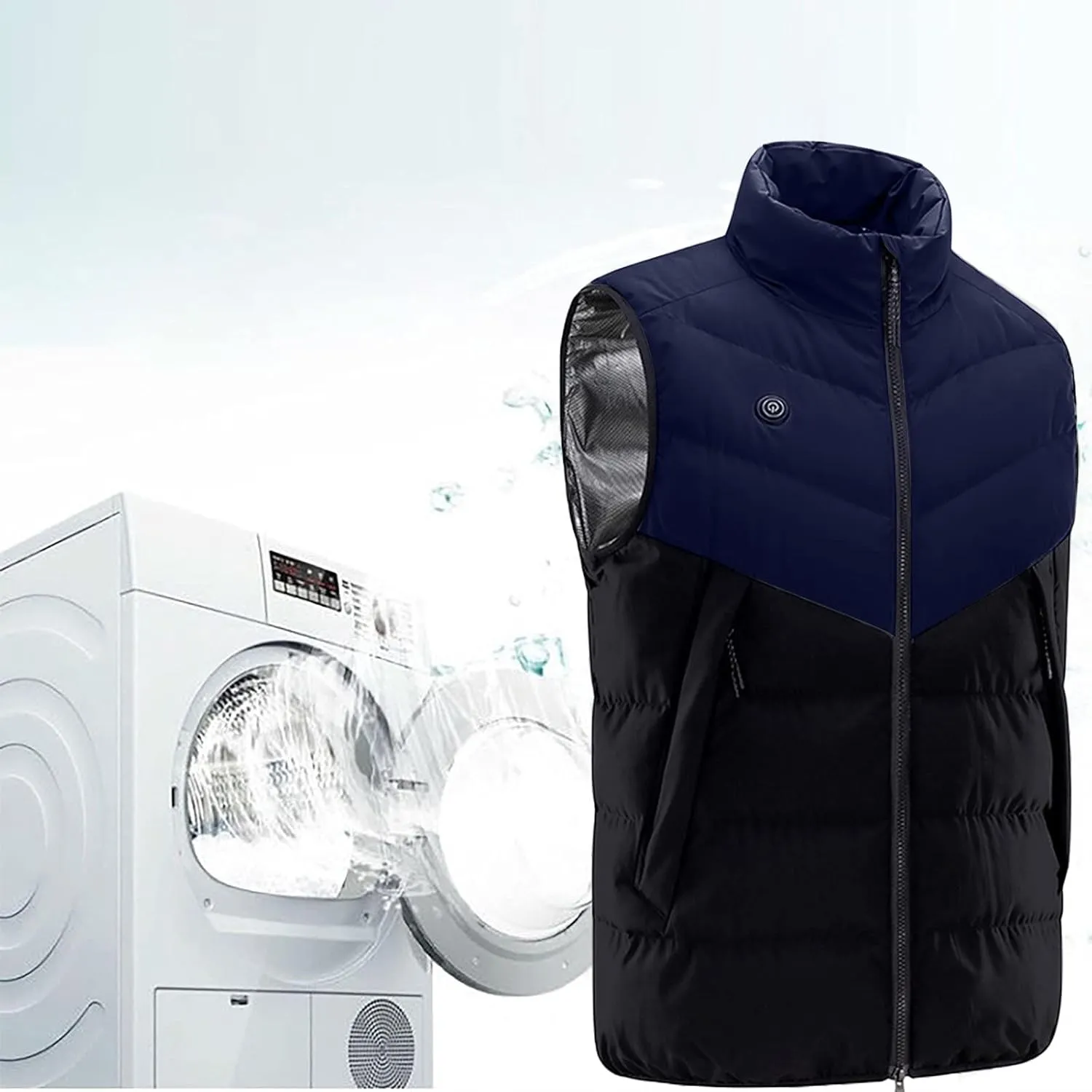 XUNRYAN Heated Jacket for Women Heated Vest Quilted Lightweight Jackets Winter Cotton Down Coats Padded Gilet Waistcoats