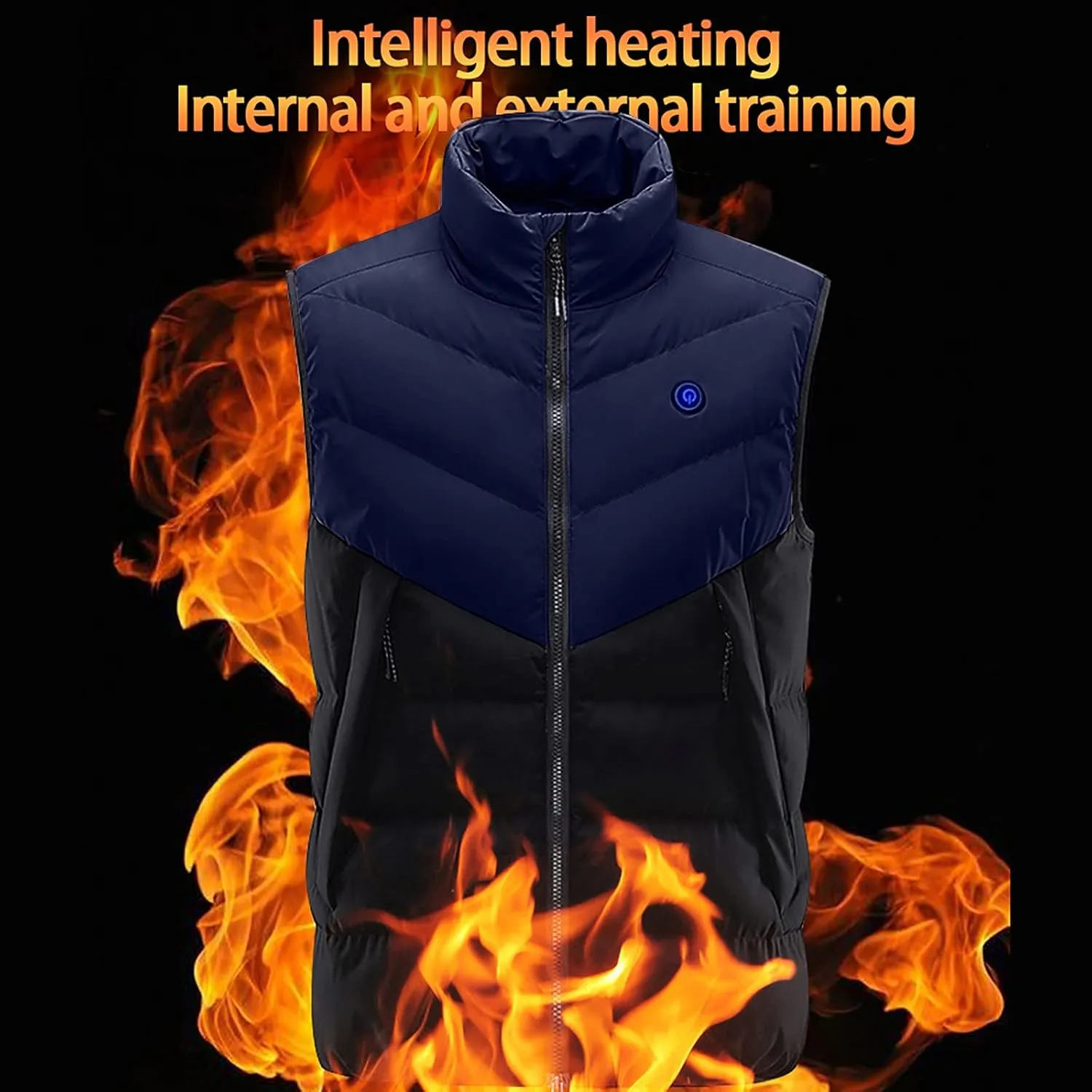 XUNRYAN Heated Jacket for Women Heated Vest Quilted Lightweight Jackets Winter Cotton Down Coats Padded Gilet Waistcoats