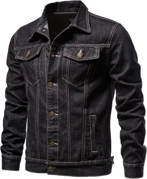 XUNRYAN Teen Boys Denim Jackets Long Sleeve Shirts Casual Button Down Blouse Lapel Shacket Jean Jackets Winter Fall Tops