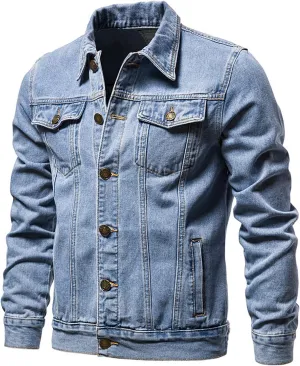 XUNRYAN Teen Boys Denim Jackets Long Sleeve Shirts Casual Button Down Blouse Lapel Shacket Jean Jackets Winter Fall Tops