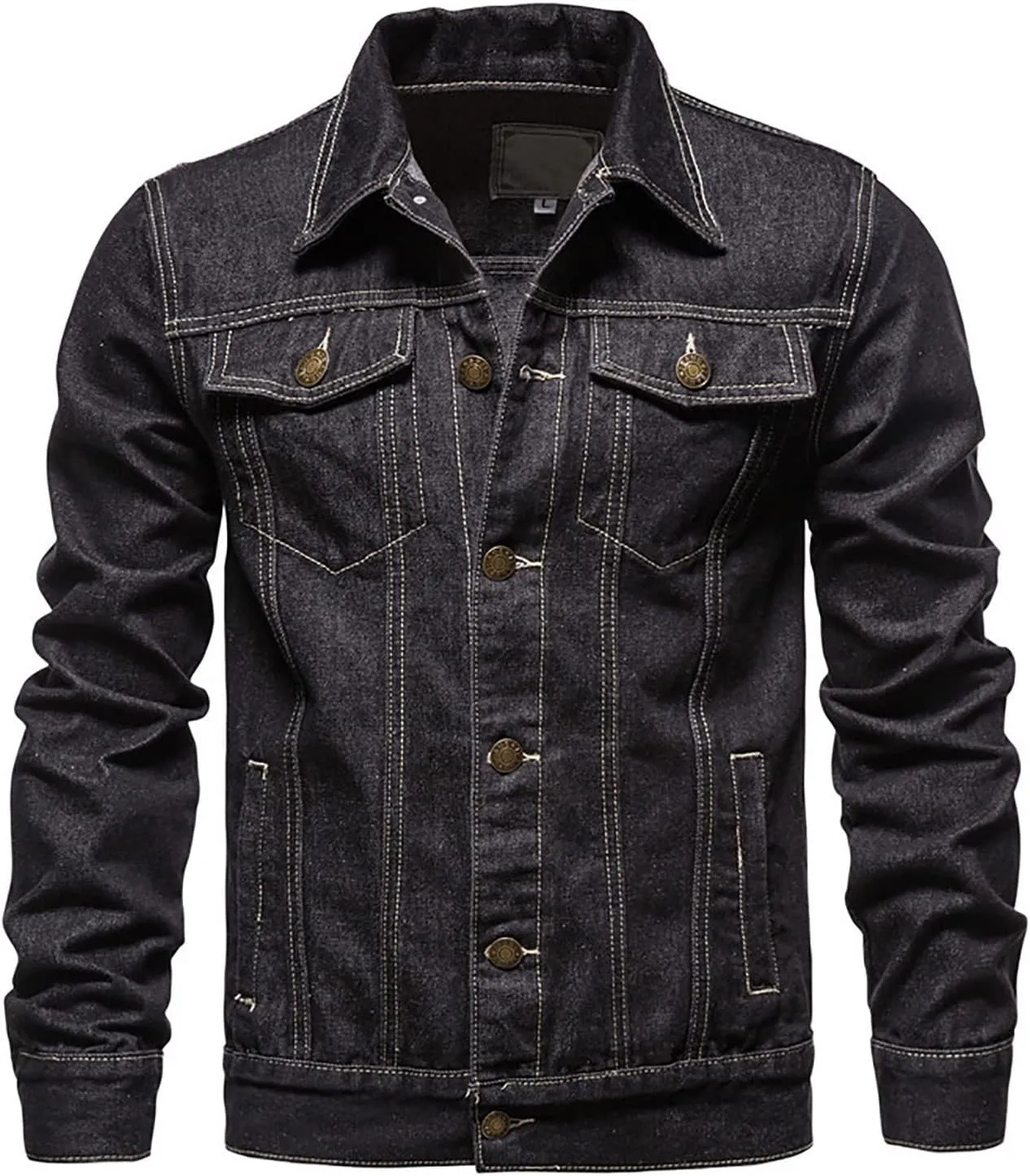 XUNRYAN Teen Boys Denim Jackets Long Sleeve Shirts Casual Button Down Blouse Lapel Shacket Jean Jackets Winter Fall Tops