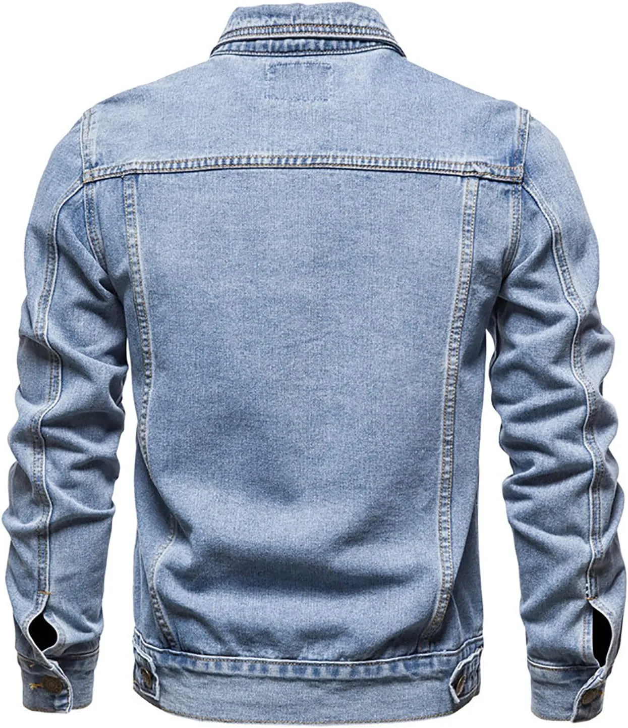 XUNRYAN Teen Boys Denim Jackets Long Sleeve Shirts Casual Button Down Blouse Lapel Shacket Jean Jackets Winter Fall Tops