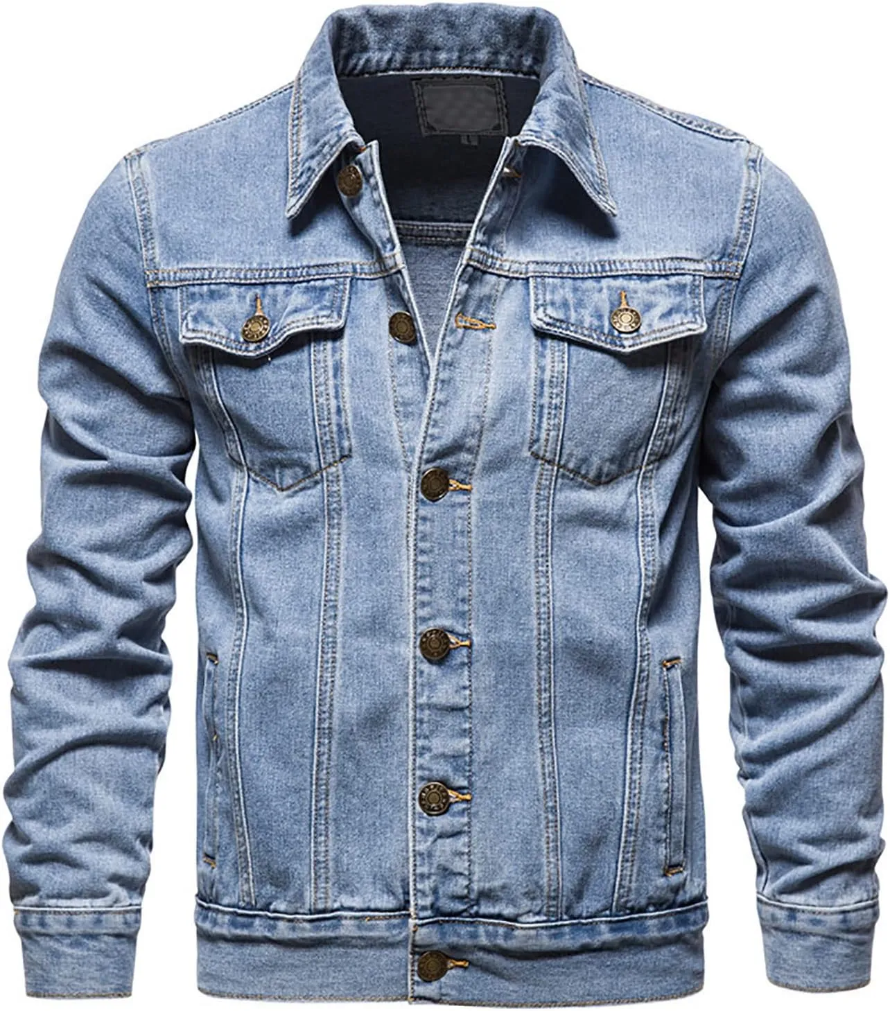 XUNRYAN Teen Boys Denim Jackets Long Sleeve Shirts Casual Button Down Blouse Lapel Shacket Jean Jackets Winter Fall Tops