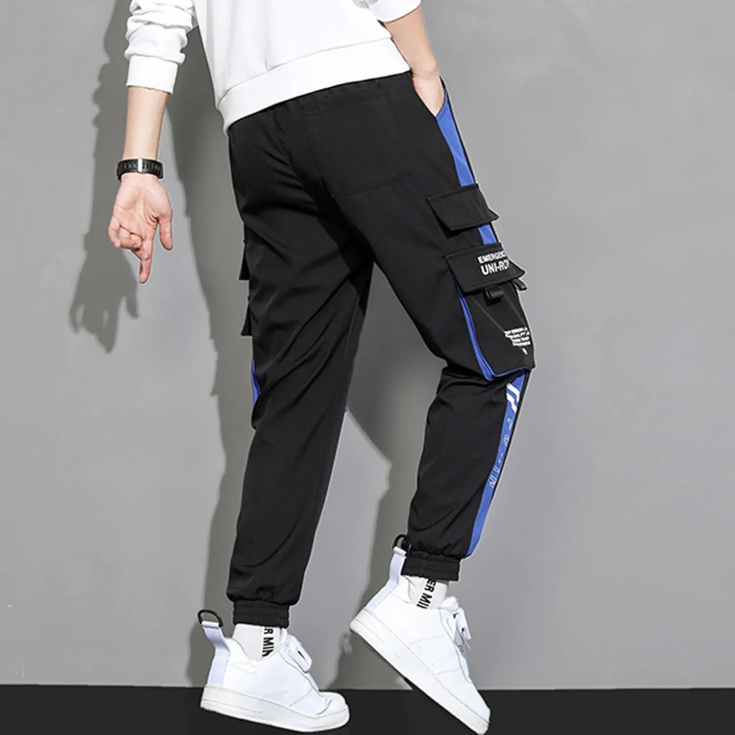 XYXIONGMAO Men's Streetwear Joggers Casual Sports Pants Baggy Casual Techwear Hip Hop Sweatpants Black Cargo Pants for Men