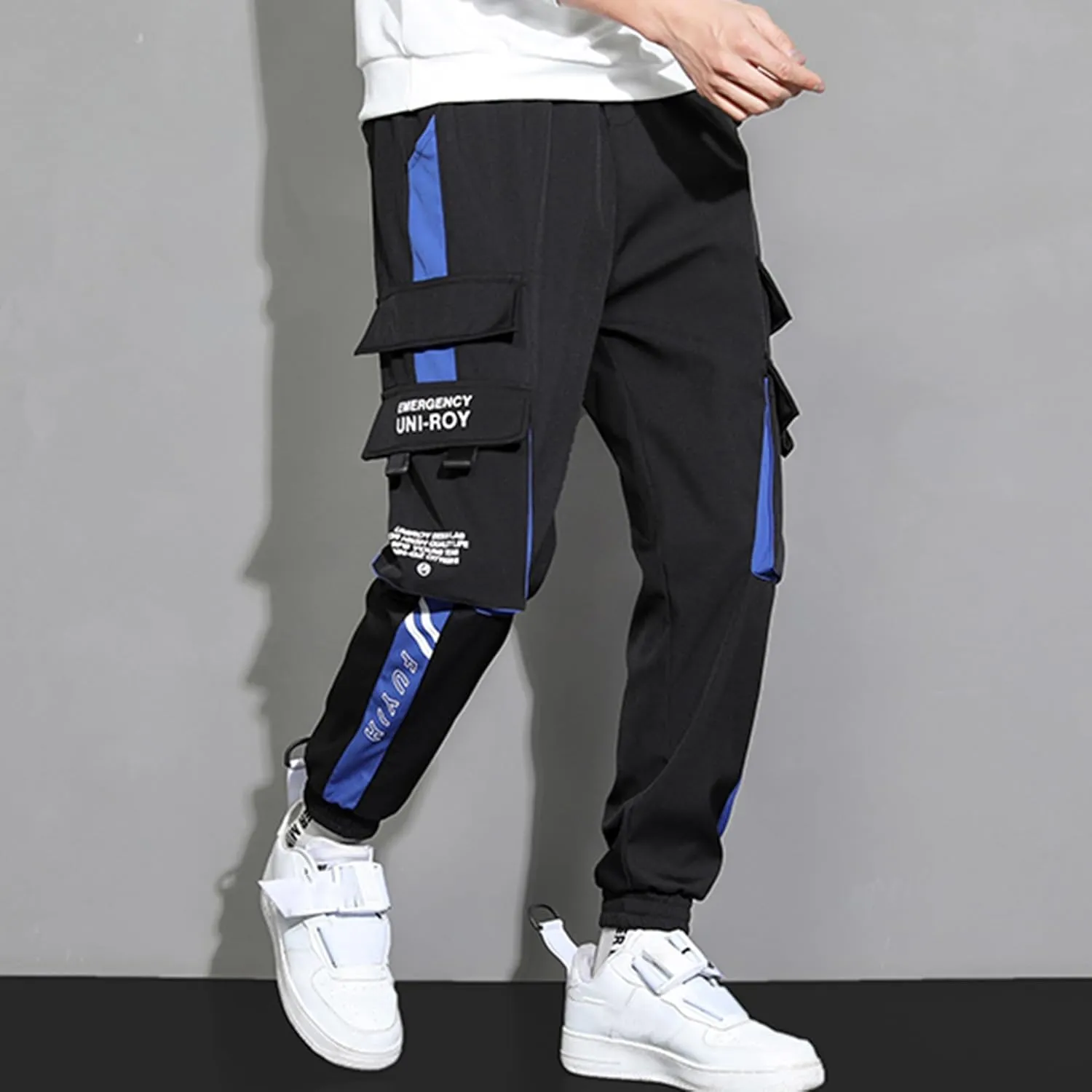 XYXIONGMAO Men's Streetwear Joggers Casual Sports Pants Baggy Casual Techwear Hip Hop Sweatpants Black Cargo Pants for Men