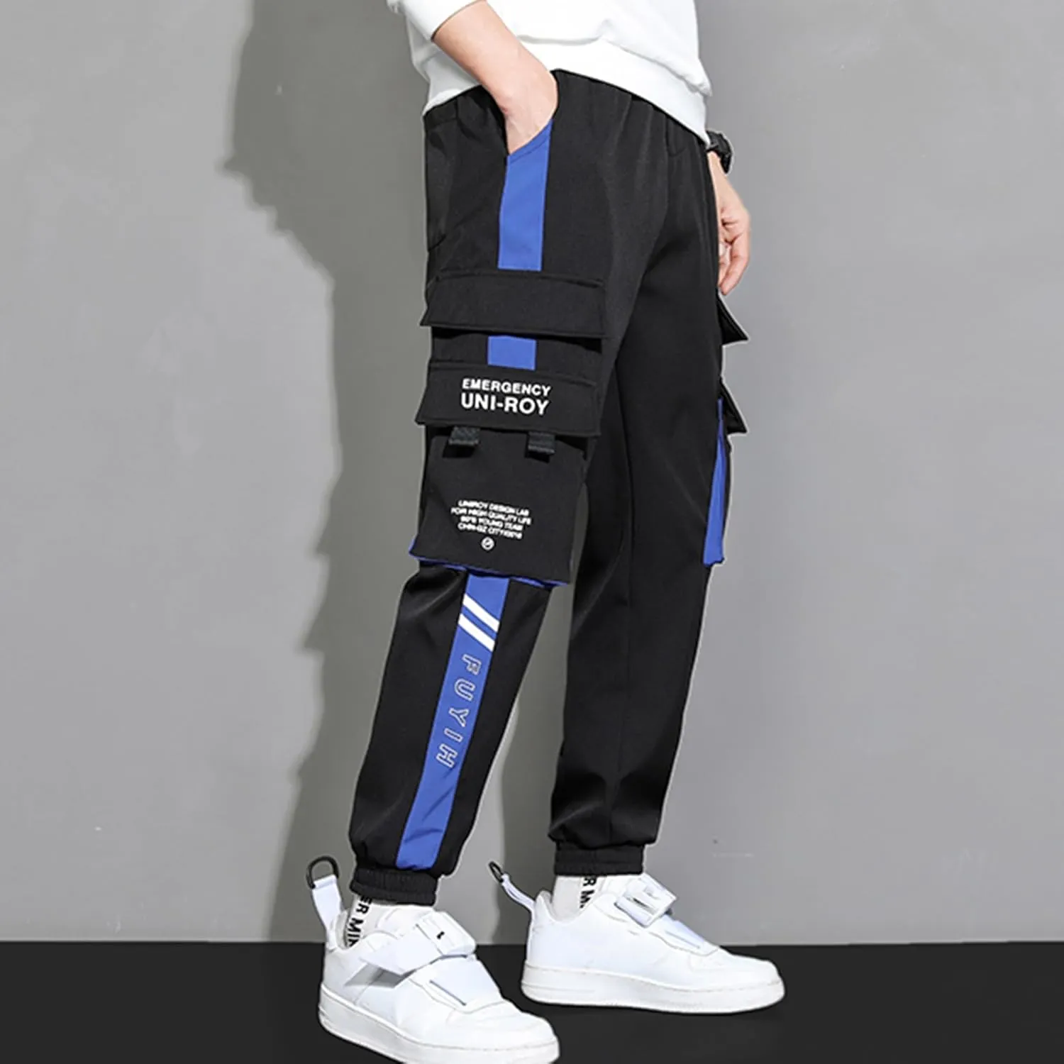 XYXIONGMAO Men's Streetwear Joggers Casual Sports Pants Baggy Casual Techwear Hip Hop Sweatpants Black Cargo Pants for Men