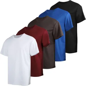 Yasumond T Shirts for Mens Quick Dry Short Sleeve Athletic Running Gym Workout Tee 5 Pack