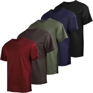 Yasumond T Shirts for Mens Quick Dry Short Sleeve Athletic Running Gym Workout Tee 5 Pack