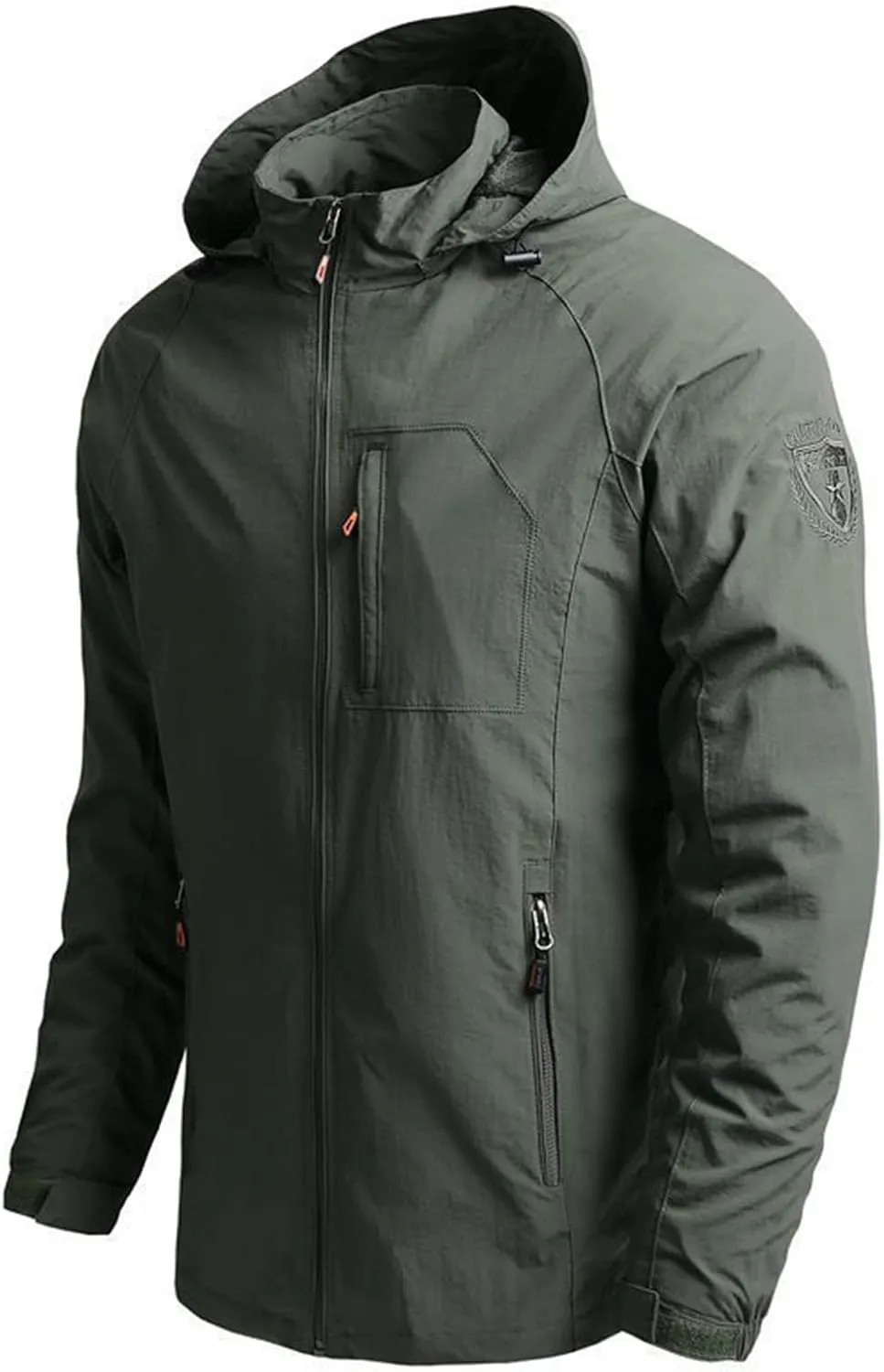 Ymosrh Jacket Lightweight Waterproof Rain Jacket with Hood Outdoor Raincoat Softshell Jacket for Hiking Travel, XL-5XL