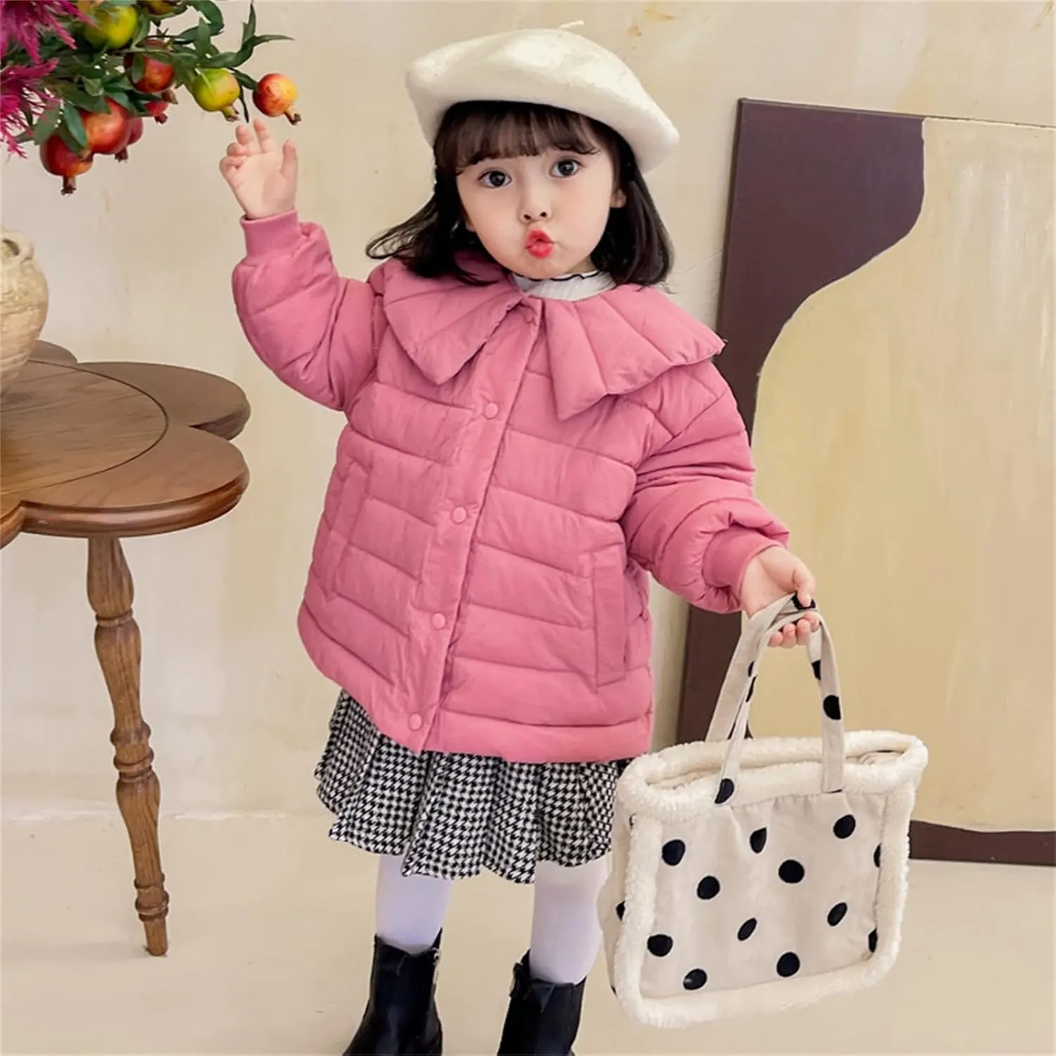 Youth Winter Coat Newborn Infant Babys Girls Winter Solid Warm Thick Cotton Long Sleeve Padded Clothes Coat