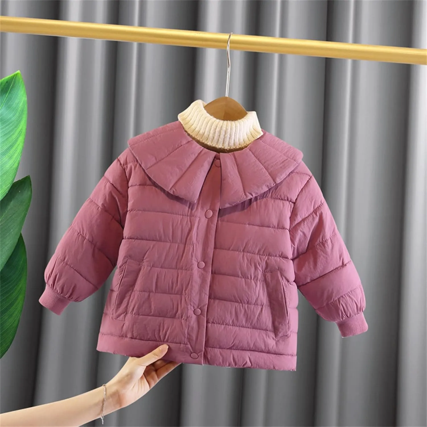 Youth Winter Coat Newborn Infant Babys Girls Winter Solid Warm Thick Cotton Long Sleeve Padded Clothes Coat