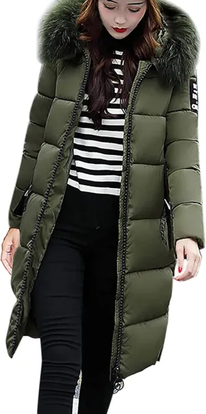 YRAETENM Women's Quilted down Jacket Long Winter Puffer Warm Coat Plus Size Hooded Thicken Parka Jackets Outwear with Pockets