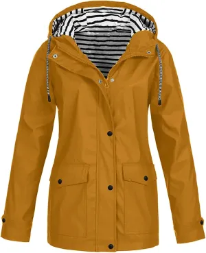 ZEFOTIM Rain Jackets for Women Waterproof with Hood Lightweight Casual Anorak Travel Hiking Coats with Pockets 720