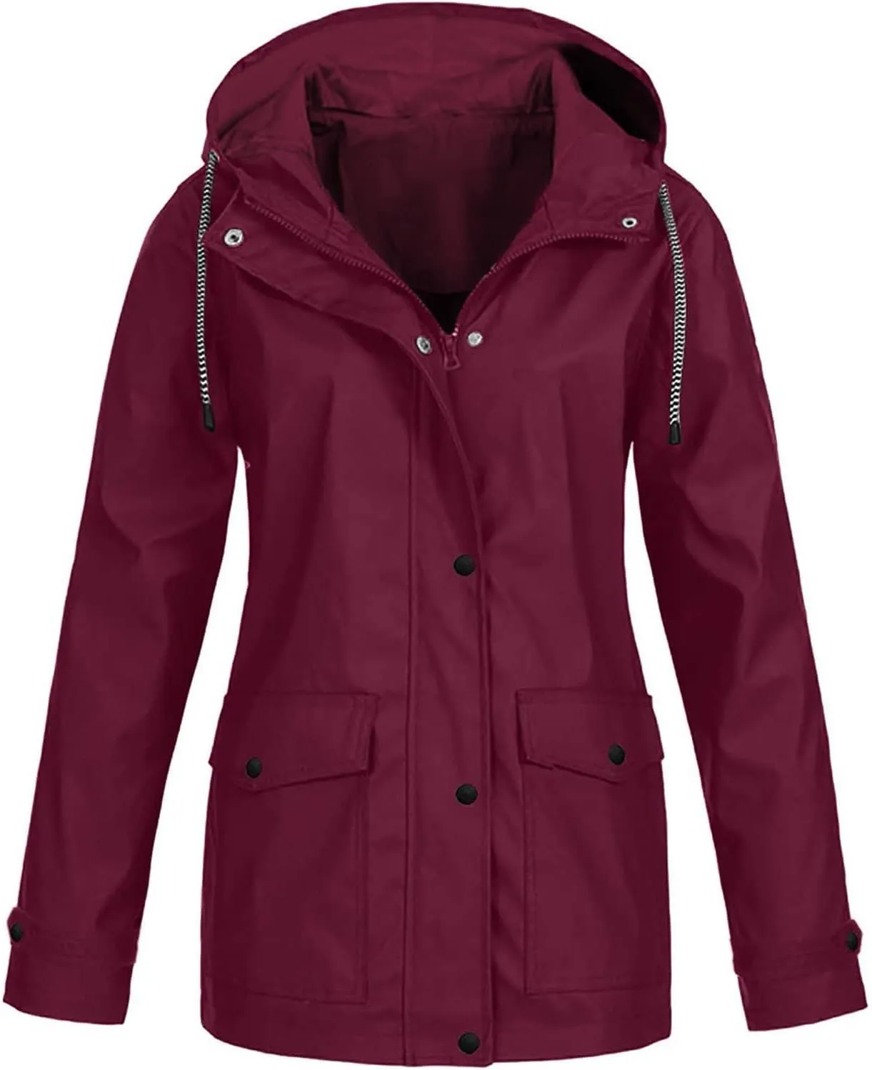 ZEFOTIM Rain Jackets for Women Waterproof with Hood Lightweight Casual Anorak Travel Hiking Coats with Pockets 720