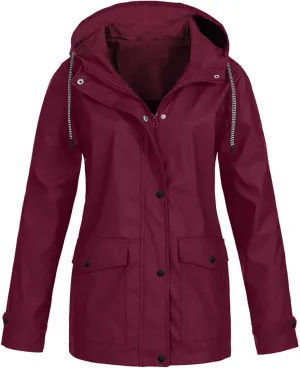 ZEFOTIM Rain Jackets for Women Waterproof with Hood Lightweight Casual Anorak Travel Hiking Coats with Pockets 720