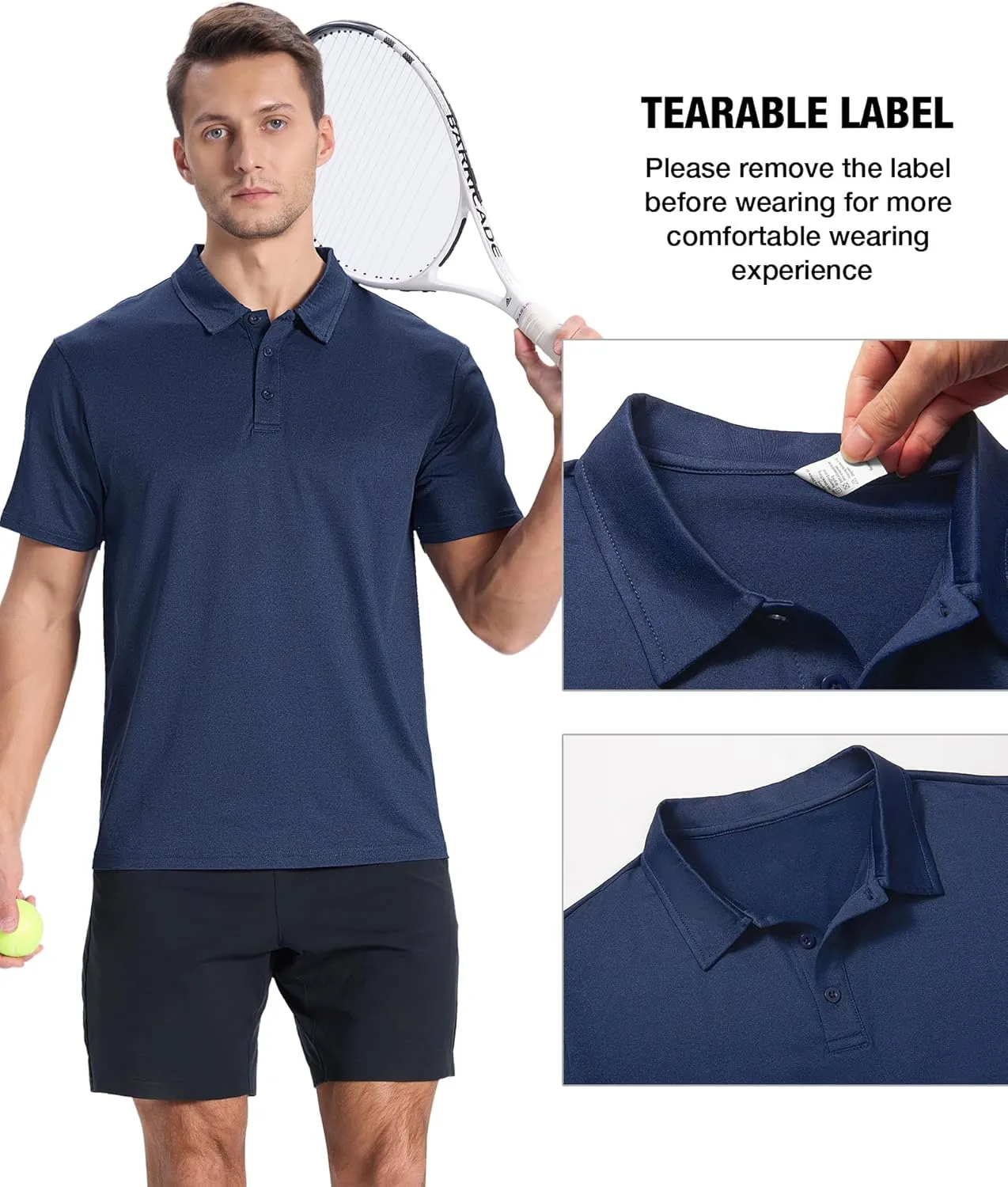ZITY 5 Pack Mens Polo Shirts Short Sleeve Casual Performance Moisture Wicking Golf Shirt