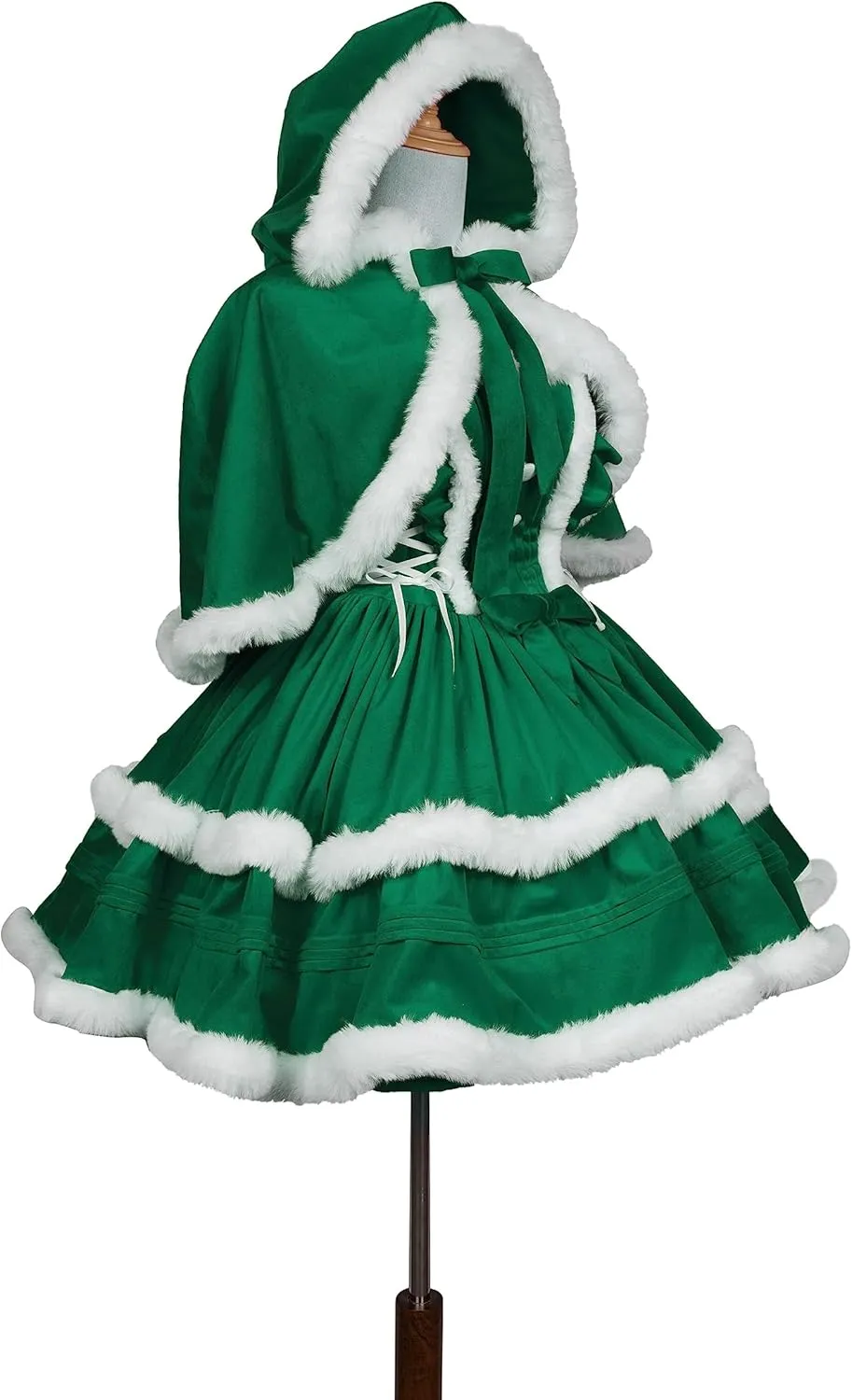 ZZEQYG Christmas Dresses for Women Solid Color Fashion Warm Halter Dress Suit with Cloak